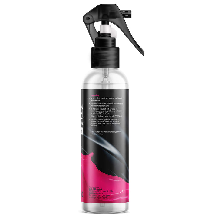 beGLOSS PERFECT SHINE PREMIUM SPRAY - Brillance parfaite et Soin sensitif – produits de soin pour une brillance de haute performance – Le lubrifiant pour polir vos vêtement en caoutchouc & latex