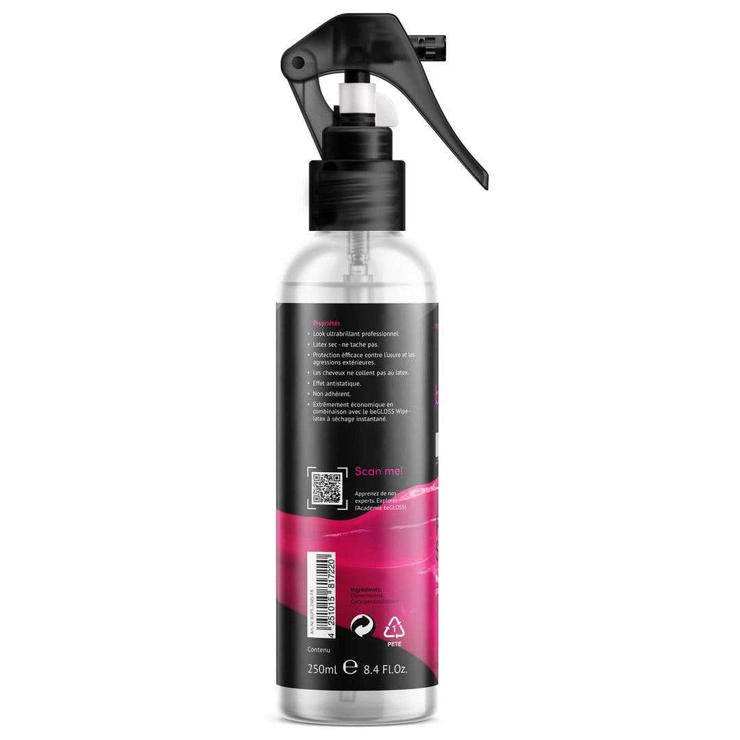 beGLOSS PERFECT SHINE PREMIUM SPRAY - Brillance parfaite et Soin sensitif – produits de soin pour une brillance de haute performance – Le lubrifiant pour polir vos vêtement en caoutchouc & latex