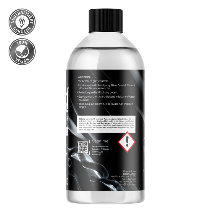 beGLOSS Special Wash 500 Lack & PVC Waschmittel Pflege Reiniger für Lack Kleidung