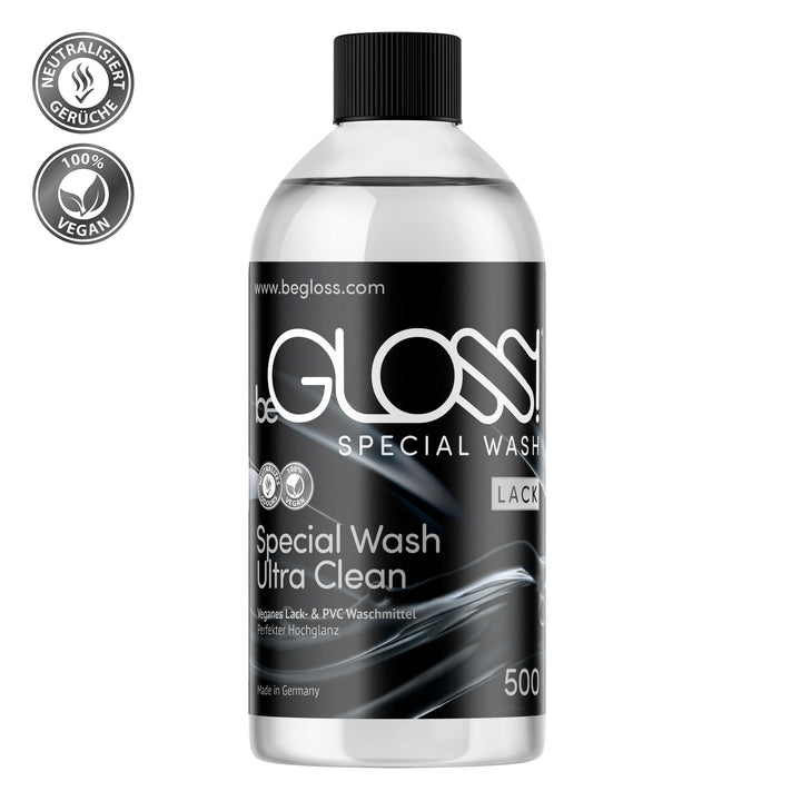 beGLOSS Special Wash 500 Lack & PVC Waschmittel Pflege Reiniger für Lack Kleidung