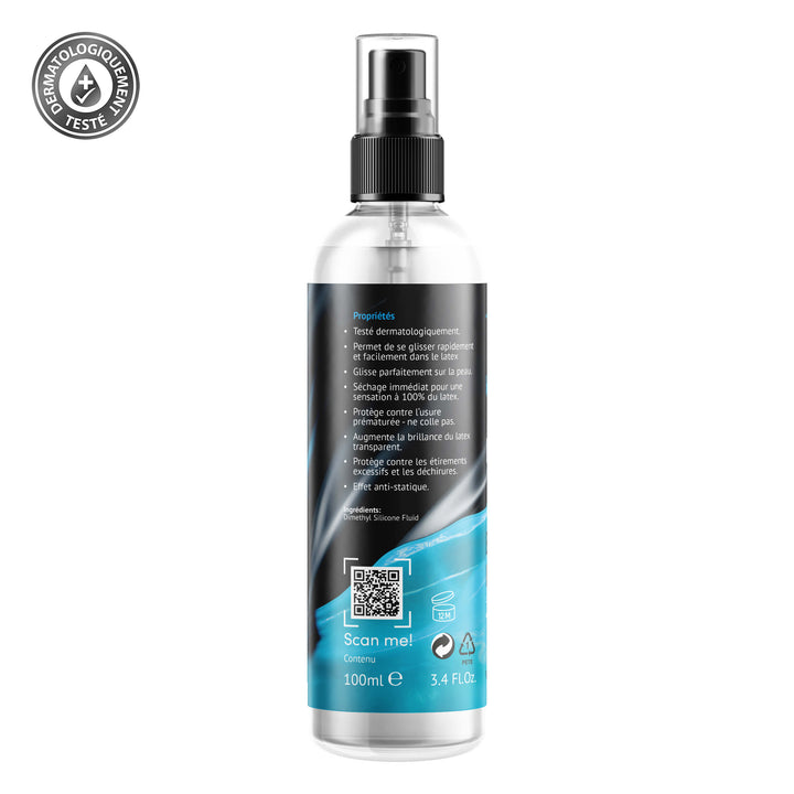 Latex dresser, Latex lubricant, Silicon lubricant, Latex dressing aids, latex garment aid, Latex silicone oil, silicone base oil, Dressing aid, Rubber Dressing, Latex Dressing, Latex care, Soin du latex, Soin latex