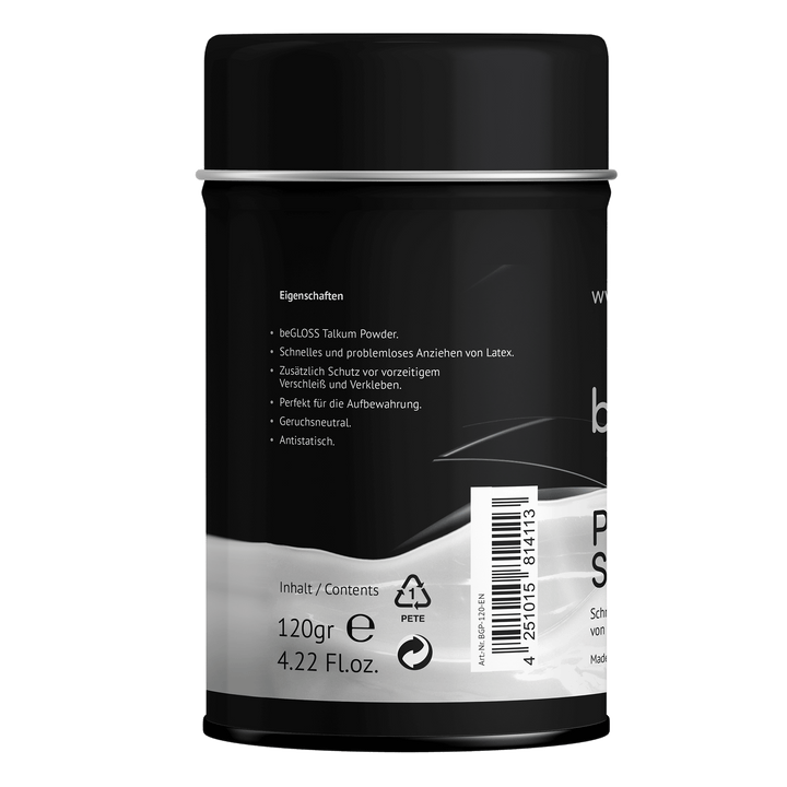 beGLOSS TALKUM POWDER – Die Latex Anziehhilfe