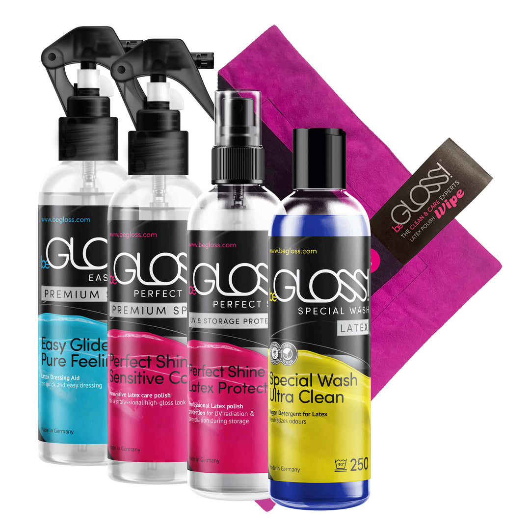 latex careset, latex care set, rubber care set, care for Latex, latexcare, latex polish set, Latex gloss set, latex care, how clean latex, care for latex,  latex repair, rubber garment polish