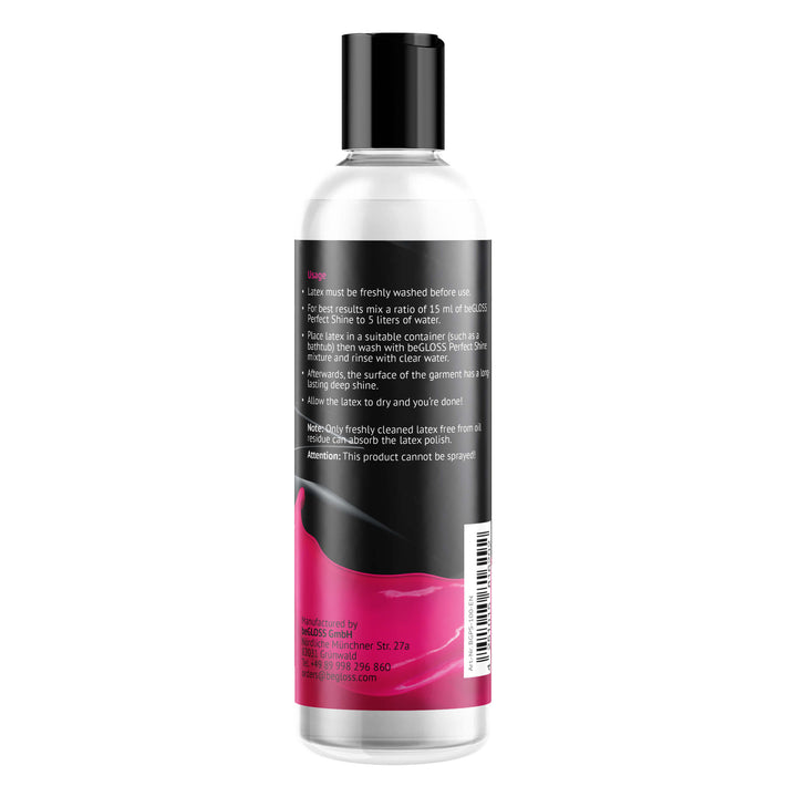 beGLOSS PERFECT SHINE  - Latex Polish - Ultimate high gloss shine - The lubricant for the polish care of rubber & latex clothing.